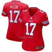 Camiseta NFL Game Mujer Buffalo Bills Josh Allen Alterno Rojo