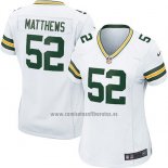 Camiseta NFL Game Mujer Green Bay Packers Matthews Blanco