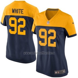 Camiseta NFL Game Mujer Green Bay Packers White Negro Amarillo