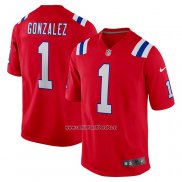 Camiseta NFL Game New England Patriots Christian Gonzalez 2023 NFL Draft First Round Pick Alterno Rojo