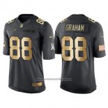 Camiseta NFL Gold Anthracite Seattle Seahawks Graham Salute To Service 2016 Negro