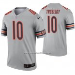 Camiseta NFL Legend Chicago Bears 10 Mitchell Trubisky Inverted Gris