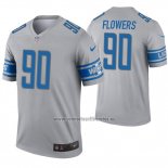 Camiseta NFL Legend Detroit Lions 90 Trey Flowers Inverted Gris