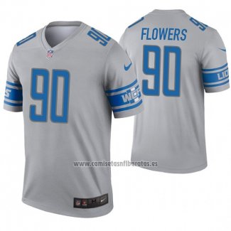 Camiseta NFL Legend Detroit Lions 90 Trey Flowers Inverted Gris
