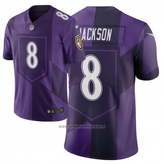 Camiseta NFL Limited Baltimore Ravens Lamar Jackson Ciudad Edition Violeta