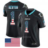 Camiseta NFL Limited Carolina Panthers Newton Rush USA Flag Negro
