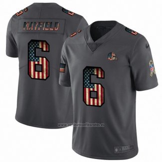 Camiseta NFL Limited Cleveland Browns Mayfield Retro Flag Negro