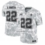 Camiseta NFL Limited Dallas Cowboys Emmitt Smith 2024 Salute To Service Retired Gris