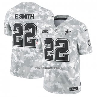 Camiseta NFL Limited Dallas Cowboys Emmitt Smith 2024 Salute To Service Retired Gris