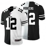 Camiseta NFL Limited Green Bay Packers Rodgers Black White Split