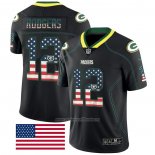 Camiseta NFL Limited Green Bay Packers Rodgers Rush USA Flag Negro