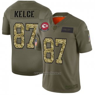 Camiseta NFL Limited Kansas City Chiefs Kelce 2019 Salute To Service Verde