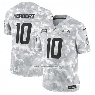 Camiseta NFL Limited Los Angeles Chargers Justin Herbert 2024 Salute To Service Gris
