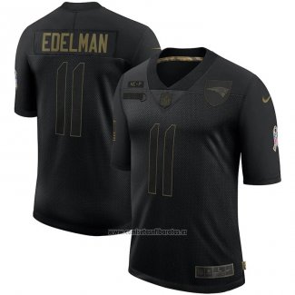 Camiseta NFL Limited New England Patriots Edelman 2020 Salute To Service Negro