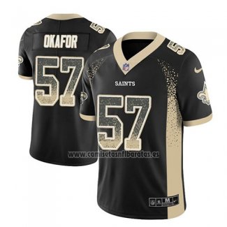 Camiseta NFL Limited New Orleans Saints Alex Okafor Saints Negro 2018 Rush Drift Fashion