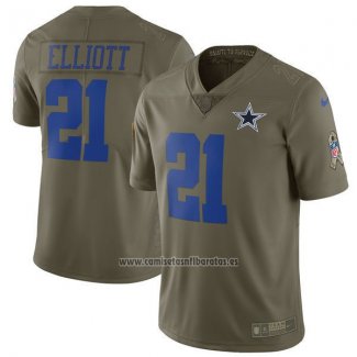 Camiseta NFL Limited Nino Cleveland Browns 21 Elliott 2017 Salute To Service Verde