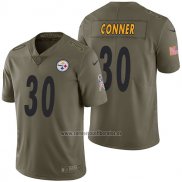 Camiseta NFL Limited Pittsburgh Steelers 30 James Conner 2017 Salute To Service Verde