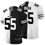 Camiseta NFL Limited Pittsburgh Steelers Bush White Black Split