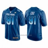 Camiseta NFL Pro Bowl Philadelphia Eagles 91 Fletcher Cox NFC 2018 Azul