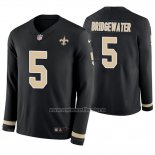 Camiseta NFL Therma Manga Larga New Orleans Saints Teddy Bridgewater Negro