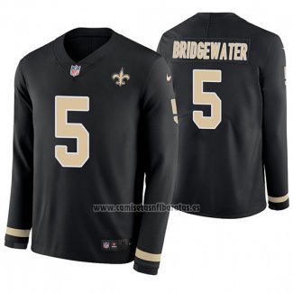 Camiseta NFL Therma Manga Larga New Orleans Saints Teddy Bridgewater Negro