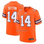 Camiseta NFL Game Denver Broncos Courtland Sutton Mile High Collection 1977 Throwback Naranja