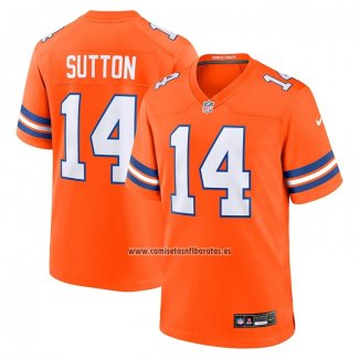 Camiseta NFL Game Denver Broncos Courtland Sutton Mile High Collection 1977 Throwback Naranja
