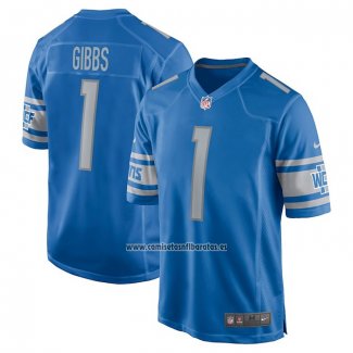 Camiseta NFL Game Detroit Lions Jahmyr Gibbs 2023 NFL Draft First Round Pick Azul