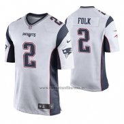 Camiseta NFL Game New England Patriots Nick Folk Blanco