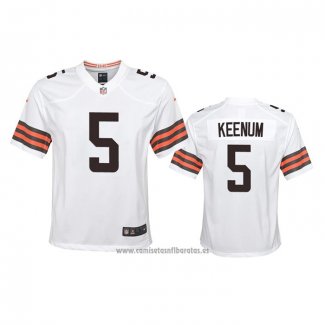 Camiseta NFL Game Nino Cleveland Browns Case Keenum 2020 Blanco