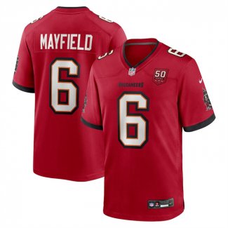 Camiseta NFL Game Tampa Bay Buccaneers Baker Mayfield 50 Aniversario Rojo