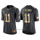 Camiseta NFL Gold Anthracite New England Patriots Edelman Salute To Service 2016 Negro
