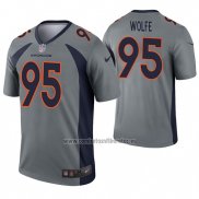 Camiseta NFL Legend Denver Broncos 95 Derek Wolfe Inverted Gris