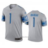Camiseta NFL Legend Detroit Lions Jeff Okudah Inverted Gris