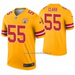 Camiseta NFL Legend Kansas City Chiefs 55 Frank Clark Inverted Oro