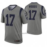 Camiseta NFL Legend Los Angeles Rams 17 Robert Woods Inverted Gris