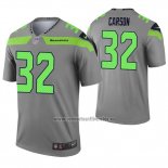 Camiseta NFL Legend Seattle Seahawks 32 Chris Carson Inverted Gris