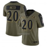 Camiseta NFL Limited Baltimore Ravens Ed Reed 2021 Salute To Service Retired Verde