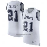 Camiseta NFL Limited Dallas Cowboys Sin Mangas 21 Elliott Blanco