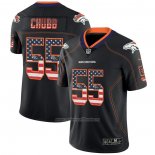 Camiseta NFL Limited Denver Broncos Chubb Rush USA Flag Negro