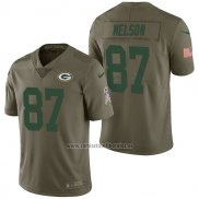 Camiseta NFL Limited Green Bay Packers 87 Jordy Nelson 2017 Salute To Service Verde
