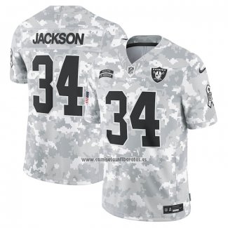 Camiseta NFL Limited Las Vegas Raiders Bo Jackson 2024 Salute To Service Retired Gris