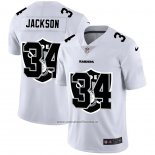 Camiseta NFL Limited Las Vegas Raiders Jackson Logo Dual Overlap Blanco