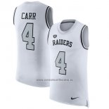 Camiseta NFL Limited Las Vegas Raiders Sin Mangas 4 Carr Blanco