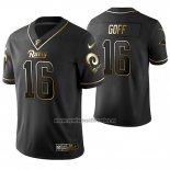 Camiseta NFL Limited Los Angeles Rams Jared Goff Golden Edition Negro