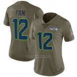 Camiseta NFL Limited Mujer Seattle Seahawks 12 Fan 2017 Salute To Service Verde