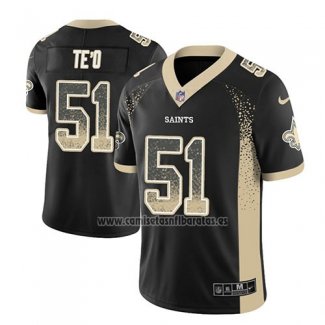 Camiseta NFL Limited New Orleans Saints Manti Te'o Saints Negro 2018 Rush Drift Fashion