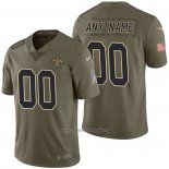 Camiseta NFL Limited New Orleans Saints Personalizada 2017 Salute To Service Verde