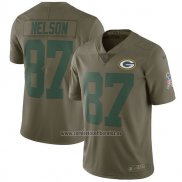 Camiseta NFL Limited Nino Green Bay Packers 87 Nelson 2017 Salute To Service Verde