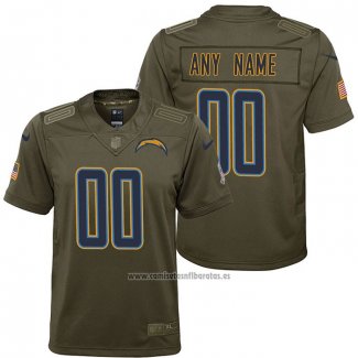 Camiseta NFL Limited Nino Los Angeles Chargers Personalizada Salute To Service Verde